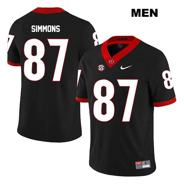 Georgia Bulldogs Men's Tyler Simmons #87 NCAA Legend Authentic Black Nike Stitched College Football Jersey FLD1756HH